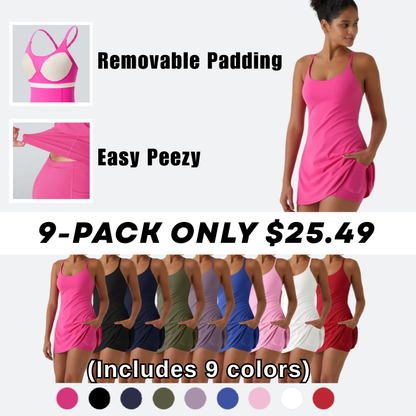 🔥Summer Sale - 78% OFF💥Softlyzero Plush Backless Active Dress-Easy Peezy